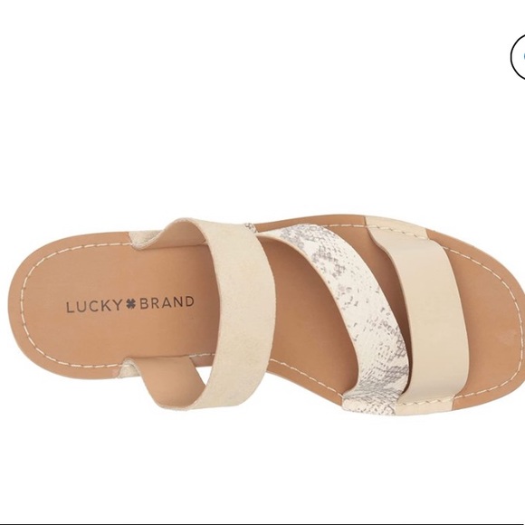 Lucky Brand Mimya Leather Chunky Platform Open Toe Slip On Wedges NWOT Size 9 - Picture 3 of 15